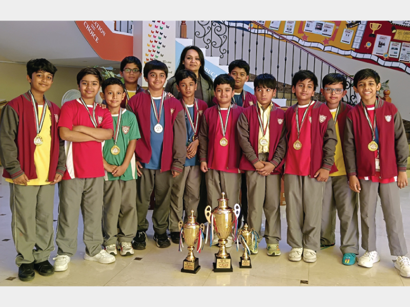 The Indian International School – DSO campus students triumph at Mini Sports Funtasia with spectacular medal haul